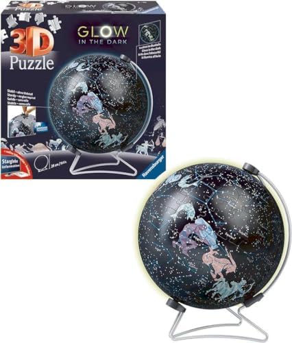 Ravensburger Puzzle-Ball Starglobe with Glow-in-the-Dark Edition: 180 Piece 3D Jigsaw Puzzle for Kids 11544 - Easy Click Technology Means Pieces Fit Together Perfectly - Image 3