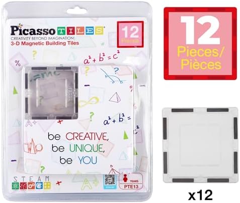 PicassoTiles Clear Transparent Magnetic Tile Expansion Set STEM Educational Construction Toy Kit for Kids Age 3 Plus Magnet Building Blocks Preschool Learning Creativity and Skill Development PTE13 - Image 6