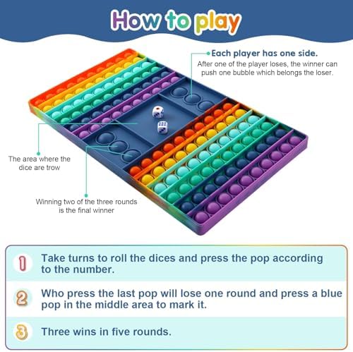 Pop Games Sensory Fidget Toy, Pop Board Math Multiplication Game for Family - Image 3