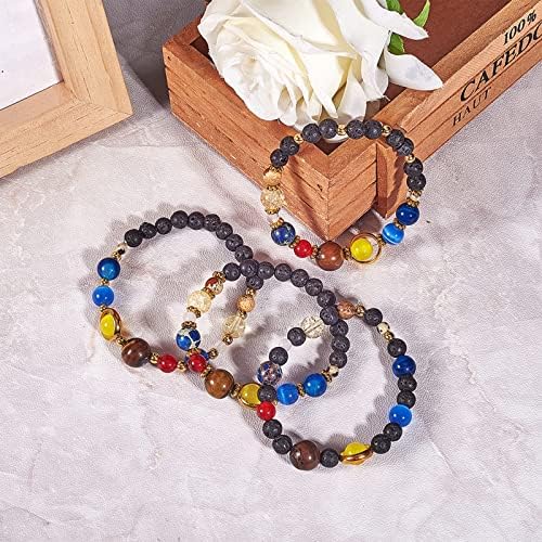 SUNNYCLUE 1 Box 310Pcs DIY Multilayer Solar System Bracelet Making Kit Natural Gemstone Universe Galaxy Nine Guardian Planets Necklace Beading Christmas Bracelet Jewelry Making Starter Craft Supplies - Image 5