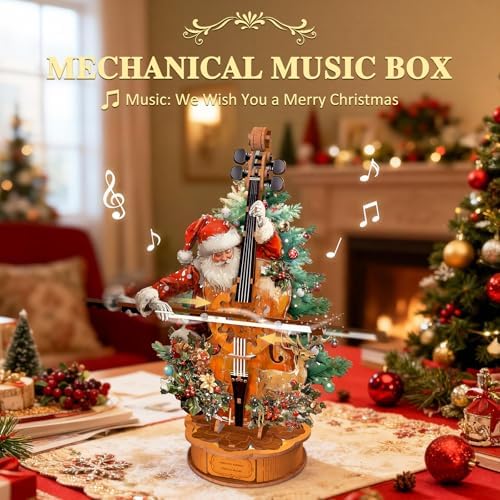 3D Wooden Puzzle Music Box for Adults-Christmas Cello Puzzle - Image 2