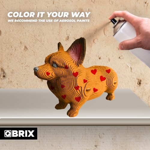 QBRIX Corgi 3D Puzzles for Adults, 3D Puzzles for Adults, 3D Model Kit for Teens, DIY Crafts for Home Decor, Original Gift for Boys&Girls 14+, Cardboard Model Building Kit - Image 6