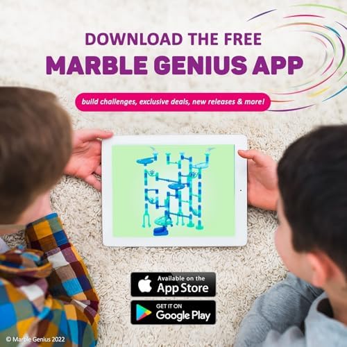 Marble Genius Marble Run Starter Set STEM Toy for Kids Ages 4-12 - 130 Complete Pieces (80 Translucent Marbulous Pieces and 50 Glass Marbles), Construction Building Block Toys, Theme (Ocean), - Image 6