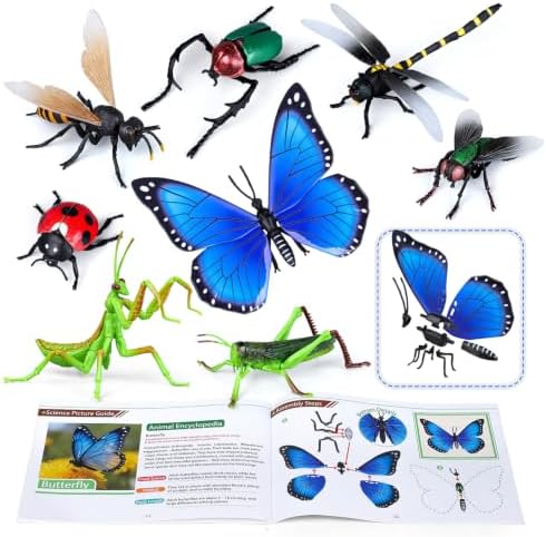 Drefirsa 8Pcs Realistic Bug Building Toy, Educational Toy for Kid Age 6+ by Drefirsa