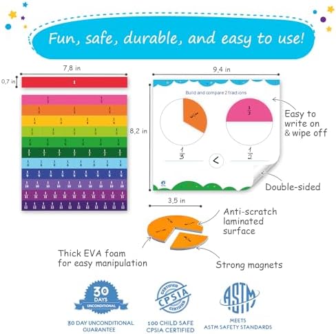 Simply magic 166 PCS Magnetic Fractions - Fraction Manipulatives - Image 5