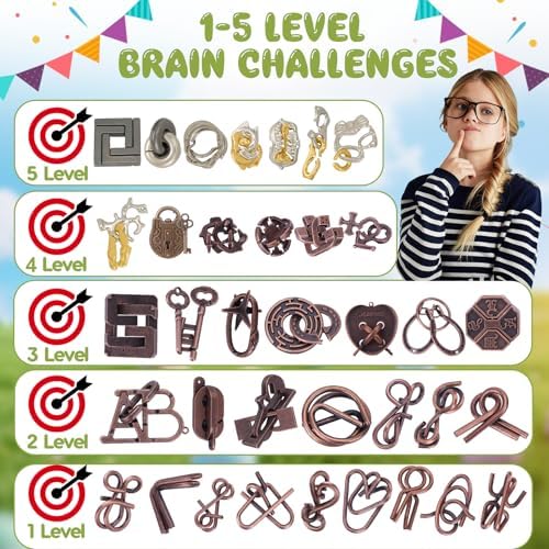 36 Pcs Brain Teaser Puzzles for Adults Teens - Metal Puzzles 3D Puzzle Game Toys for Adults Teens - Unlock Interlocking Puzzle Adult IQ Education Smart Toys - Image 3