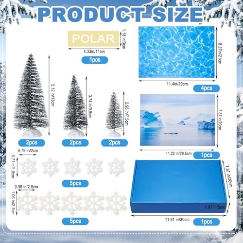 AmazingSpark 40 Pcs Arctic Polar Diorama Box Kit Habitat Project Box Set - Image 3
