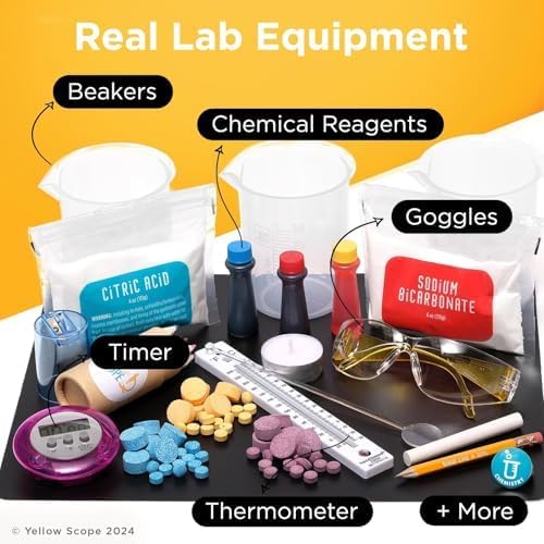 Yellow Scope Chemistry Kit, Science Experiment for Girls & Boys, STEM Activities for Kids Ages 8-12, Beakers & Bubbles Foundation Chem Set - Image 3