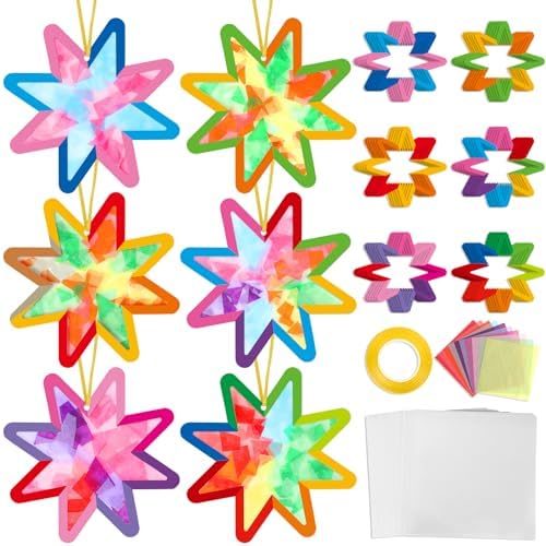 Qyeahkj 36Set Star Suncatchers Crafts Kit for Kids by Qyeahkj