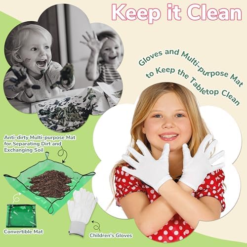 Paint & Plant Flower Gardening Kit with 4 Pots - Kids Gardening Set Ages 8-12, Spring Arts & Crafts Activities Kits, Educational Birthday/Easter Gifts for Boys & Girls Ages 5 6 7 9 10 11 - Image 6