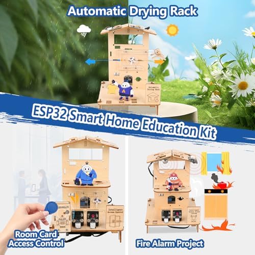 5-in-1 ESP32 STEM Kits for Kids Age 8-12, Wooden 3D Puzzle Toys Smart Home School Educational Science Building Kit for Students, Engineering Model Kits Birthday Gift Craft for Teen Boys Girls - Image 6