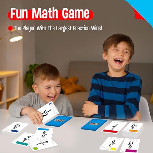 68 Fraction Flashcards - Funny Math Game Cards for All Fractions 1-12, Compare and Simplify, Educational Learning Tool for School Supplies - Image 5