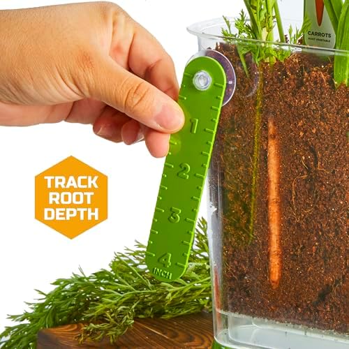 Discovery™ Edible Veggie Garden Watch-It-Grow Kit – DIY STEM Activity for Kids | Grow Carrots, Radishes & Onions| 11-Piece Science Kit with Seeds, Potting Mix & Root Tracker| Learning Toy Gift Ages 6+ - Image 5