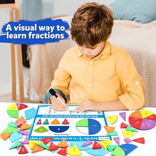 D-FantiX Magnetic Fraction Tiles & Fraction Circles Activity Set - Image 2