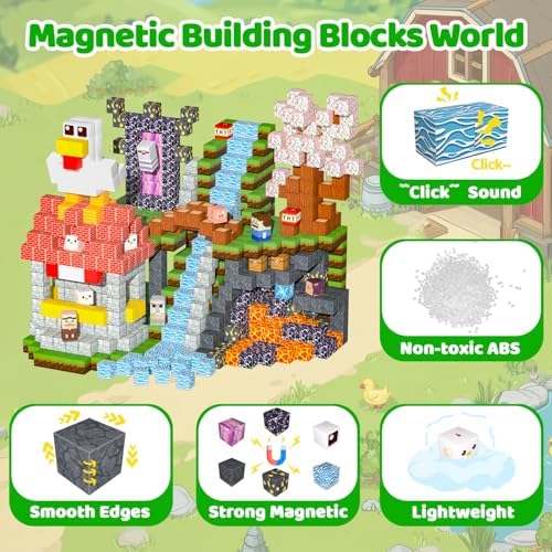 Magnetic Blocks, 150PCS Light Up Building Cube Toys Gifts for Kids - Image 5
