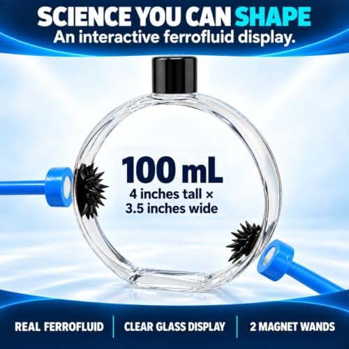 Ferrofluid Kit, Sealed Bottle & 2 Magnets (Blue Handles) - Image 2