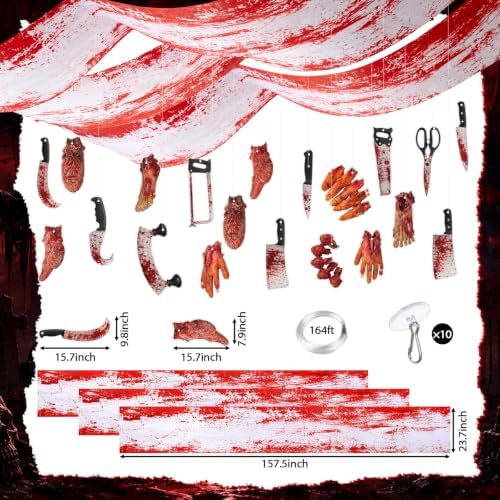 111 Pcs Halloween Bloody Hanging Party Decoration for Ceiling - Image 2