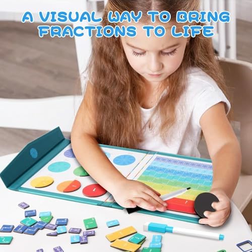 Magnetic Fraction Demonstration Book, Magnetic Fraction Tiles, Fractions Manipulatives, Score Disk Demonstrator Math Puzzle Learning Building Block Set- (2Set) - Image 6