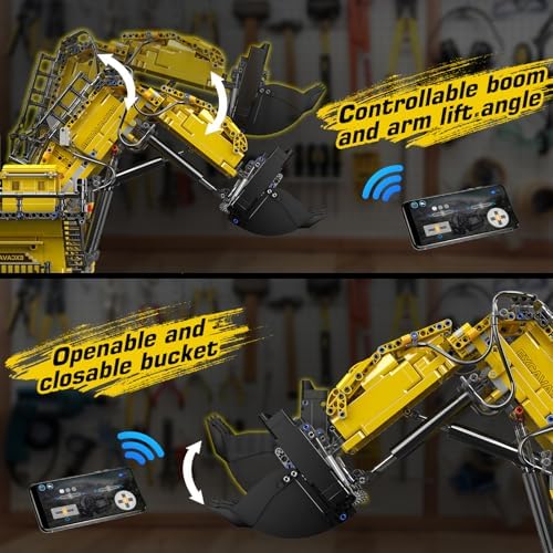 Mould King 17070 RC Excavator Building Set for Adults, 4767 Pieces Truck Construction Vehicle Model, APP Remote Control Truck with Engines, STEM Engineering Toys - Image 4
