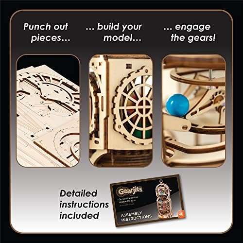 MindWare Gearjits: Gumball Machine Marble Coaster – Wooden 3D Building Puzzle for Teens & Adults – DIY STEM Building Toys for Kids – Fun for Adults Too – Ages 12 and Up - Image 5