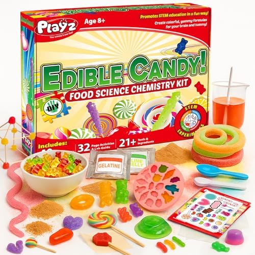 Playz Edible Candy Making Kit for Kids Age 8-12 Years Old with 40+ Fun by Playz