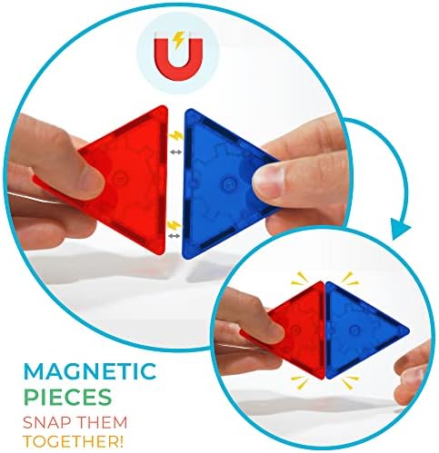 Tytan Tiles 80-Piece Magnetic Tiles Building Set, Ergonomic Design, Kids’ STEM Toy, Race Cars, Architectural Building, Creative Play, Pattern Recognition, Includes Storage Bag, Ages 3 and Up - Image 2