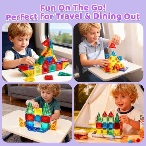 Mruikeny Mini Magnetic Tiles Travel Toddler Toys - Image 4