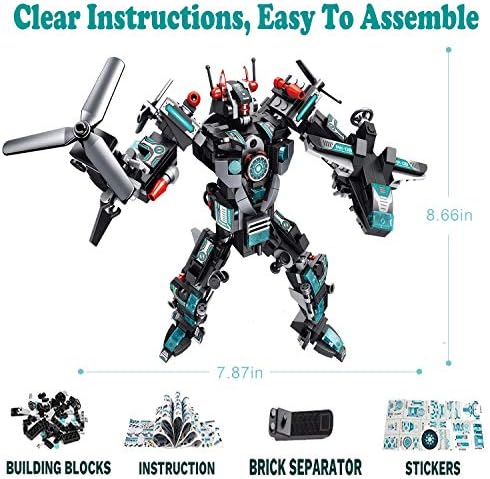 MOONTOY 577PCS STEM Robot Building Toys Set 25-in-1 Engineering Kit Building Blocks Bricks Construction Vehicles Educational Christmas Birthday Gifts for Kids Boys Girls 5 6 7 8 9 10 11 12+ Year Old - Image 6