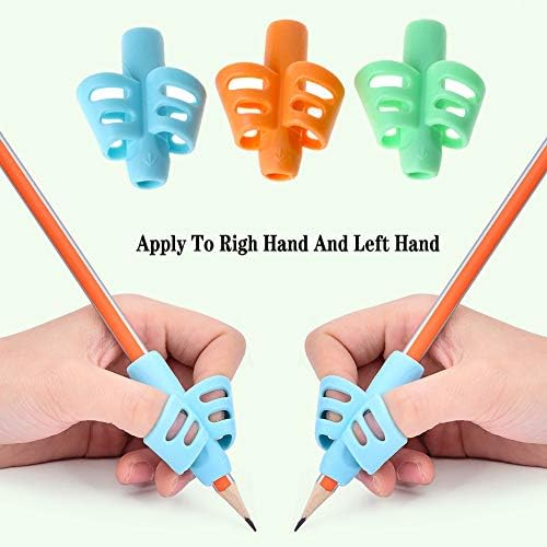 JuneLsy Pencil Grips for Kids Handwriting Pencil gripper Pencil Holder Posture Correction Training Writing AIDS for preschooler Kids toddler Children Special Needs (3 PCS) - Image 2