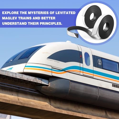Sabary 2 Roll Monopolar Magnetic Tape 16 feet x 0.8" Wide x 0.12" Thick with Strong Adhesive Backing Anisotropic Flexible Magnetic Strip for Maglev Train Science Project - Image 5