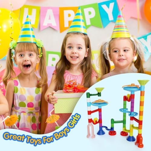 Ifollower Marble Run Kit, 110pcs Marble Maze Game Construction Building Toys for Kids, Marble Track Race Set STEM Learning Toys Gift for Boys Girls 3 4 5 6 7 8 9 10+, 8105 - Image 6