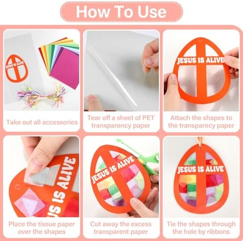 Qyeahkj 36Set Easter Eggs Suncatchers Crafts Kit - Image 3