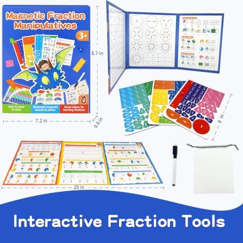 Magnetic Fraction Puzzle Set, Fraction Tiles, Math Manipulatives - Image 2