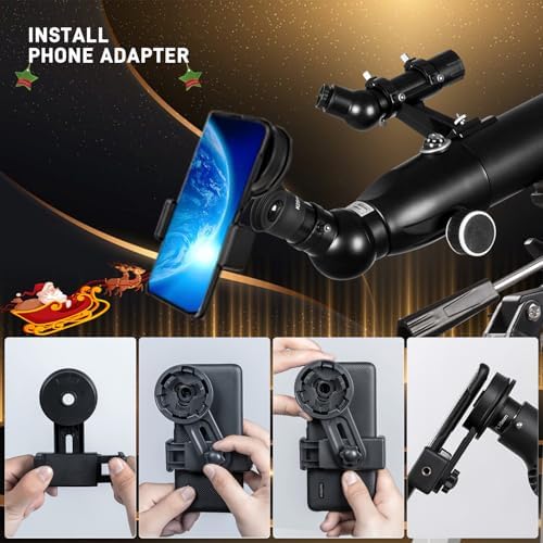 Telescopes for Adults High Powered, 700x90mm AZ Astronomical Professional Refractor Telescope for Beginners Astronomy with Advanced Eyepieces, Cool Astronomy for Christmas, Black - Image 6