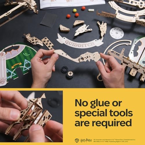 UGEARS Harry Potter Quidditch Pinball Machine - 3D Wooden Puzzles for Adults to Build, Mechanical Wooden Model Kits, Wood Brain Teaser Puzzles, Harry Potter 3D Puzzle Pinball Game for Christmas - Image 5