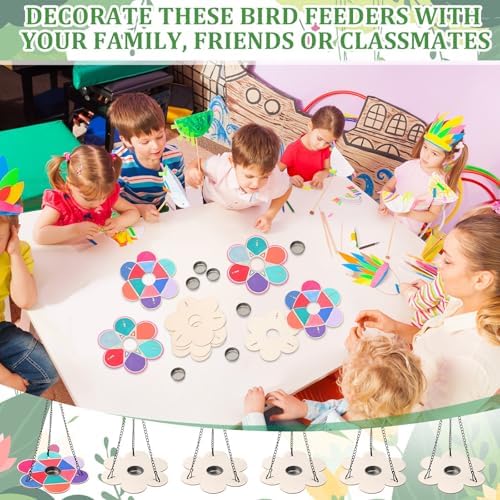 24 Pack Bird Feeder Craft Kits with Metal Chains for Fall, Flower - Image 6