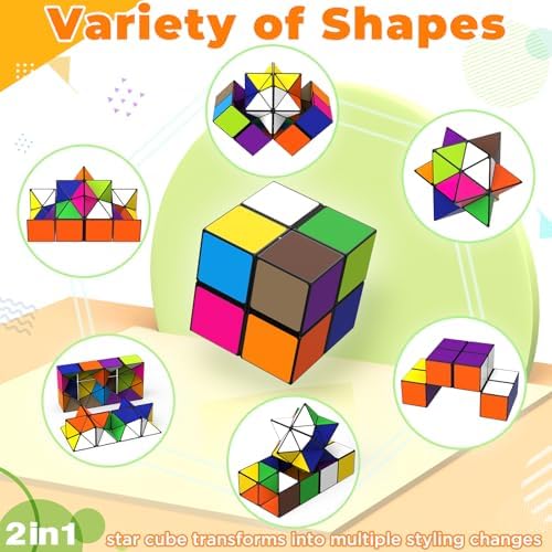 Euclidean Cube Fidget Toys for Kids 2 in 1 Star Cube Magic Cube Puzzle Toys - Image 2