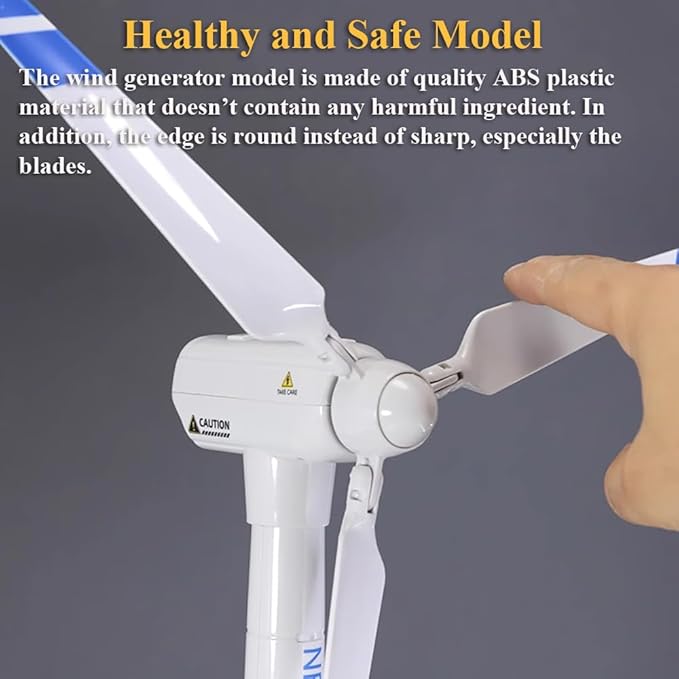 Wind Turbine Model, 21.65 Inch Large Size Generator Windmill Toy Science Kit STEM Experiment With Wind-up Rotatable Blades