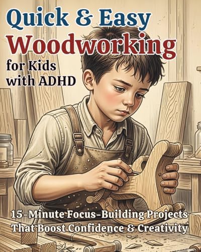 Quick & Easy Woodworking for Kids with ADHD: 15-Minute Focus - Building Projects That Boost Confidence & Creativity (Ages 8-14) by Unknown
