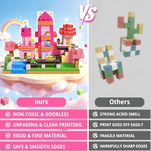 500PCS Magnetic Blocks for Kids Ages 3-8, Princess Castle Magnetic Building Cubes,Birthday Gifts for Girls Toddler STEM Sensory Montessori Toys Magnetic Blocks for Daughter - Image 6