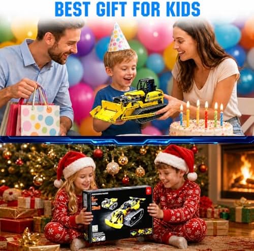zinat 3 in 1 RC Bulldozer Building Set, STEM Construction Vehicle Kit with App & Remote Control, Tracked Engineering Toy Gift for Kids Boys Girls Ages 6+ - 452Pcs - Image 7