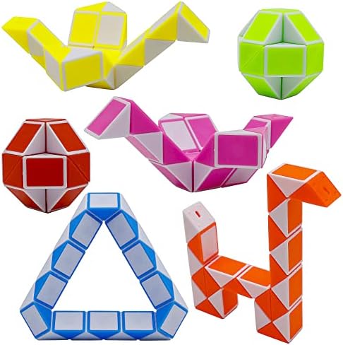 12 Pack 24 Blocks Mini Fidget Snake Cube Mini Twist Puzzle Cubes Magic Speed Cubes Toy for Kids Party Bag Fillers, Party Supplies - Image 2