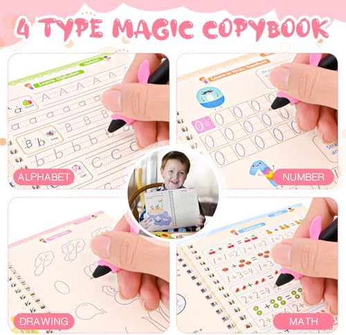 Magic Grooved Reusable Writing Books, Tracing Workbook for Kids Ages 3‑5 - Image 4