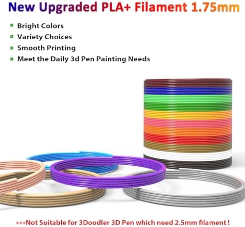 16-Color 320ft PLA 3D Pen Filament Refills - 1.75mm, 250 Stencils eBook - for SCRIB3D P1 and MYNT3D Pens - Image 3
