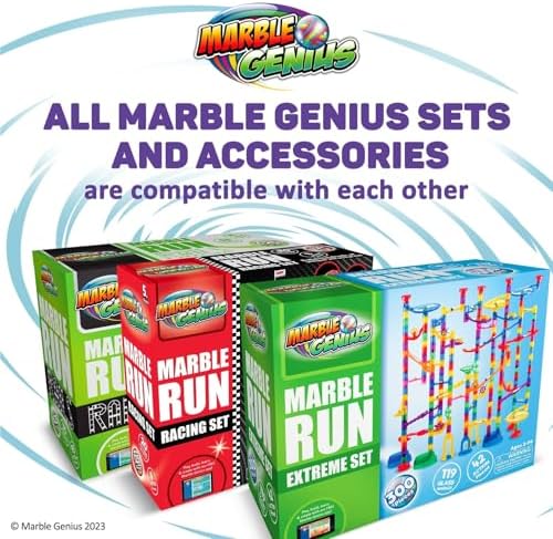 Marble Genius Marble Run Starter Set STEM Toy for Kids Ages 4-12 - 130 Complete Pieces (80 Translucent Marbulous Pieces and 50 Glass Marbles), Construction Building Block Toys, Theme (Jungle) - Image 6