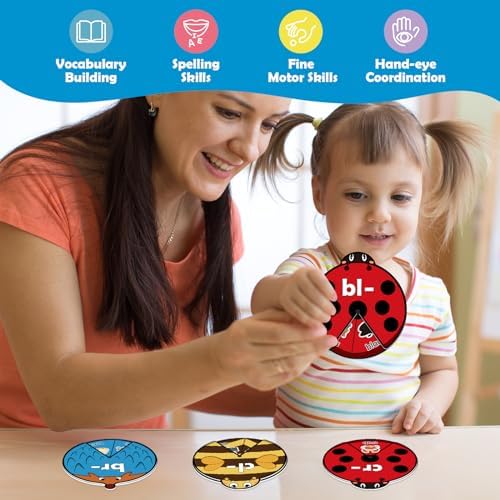 Kasfalci Blends & Digraphs Cards, Phonics Games,Speech Therapy Toys for Toddlers Kids,Learn to Read, Spelling Reading Learning Sight Words Games,Kindergarten Preschool Learning Activities Educational - Image 4