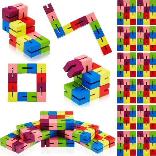 Sumind 12 Pcs Wooden Twist Block Puzzle, Fidget Toy for Teens Adults by Sumind
