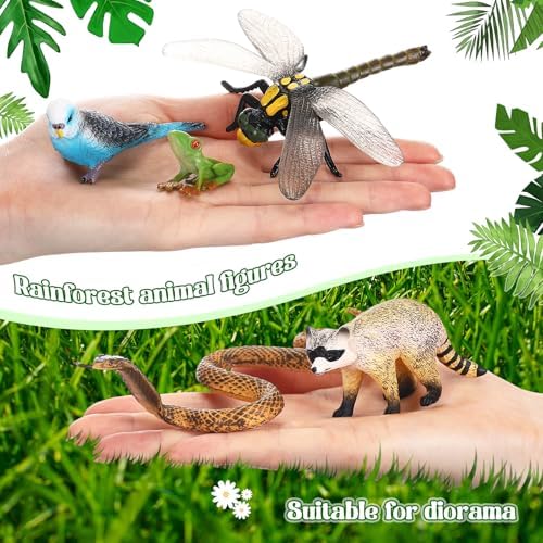 Gerrii 37 Pcs Rainforest Animal Figures Jungle Diorama Set for Project - Image 5