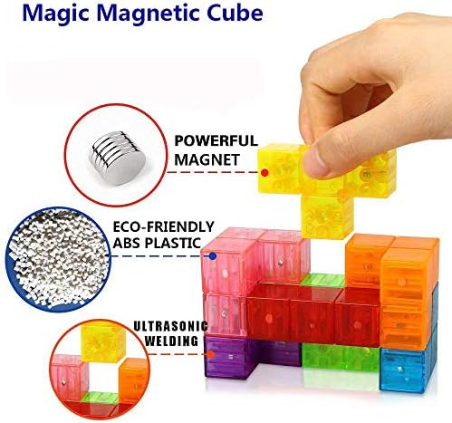 2-Pack Magnetic Cube Block Educational Puzzle Toy for Kids Stress Relief - Image 2