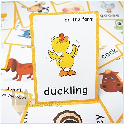 20 pcs Farm Animals Flashcards for Kids | Learning Cards & Montessori Pocket Cards for Pre-K Wall Stickers and Insect Themed Party, Online Classroom | Teacher/Autism Therapists Tools - Image 6